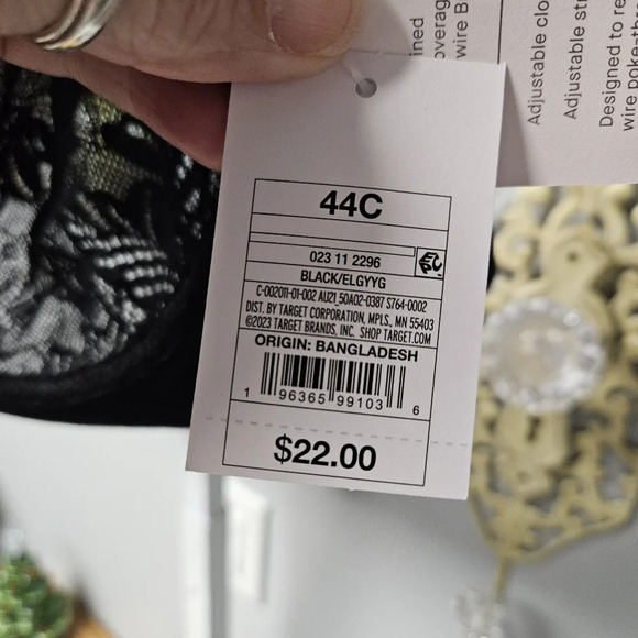 NWT 44c underwire unpadded cups bra black - Picture 3 of 4